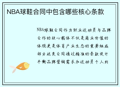 NBA球鞋合同中包含哪些核心条款