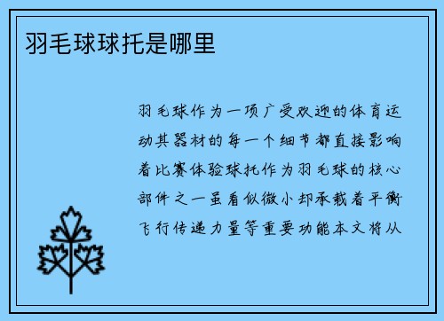 羽毛球球托是哪里